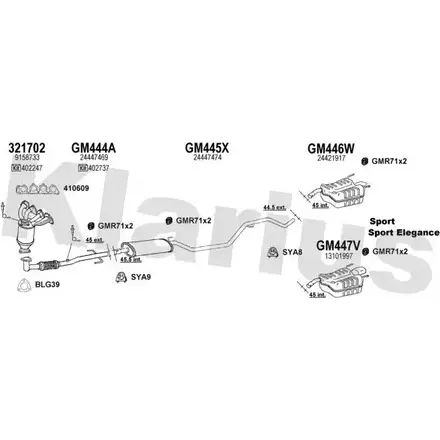 Система выпуска ОГ KLARIUS 1202955562 U3FTO S 391270U OOS8V