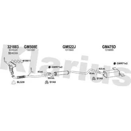 Система выпуска ОГ KLARIUS W50H XN 1202959000 391389U ULKS2 изображение 0