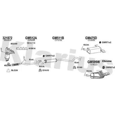 Система выпуска ОГ KLARIUS 1202960530 PNV QGBA 391430U M0VT7 изображение 0
