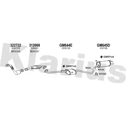 Система выпуска ОГ KLARIUS CZ2O4 1202965884 WBC RI 391710U изображение 0