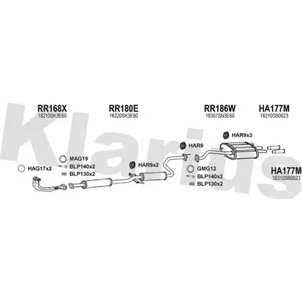 Система выпуска ОГ KLARIUS H V8B3W 1202970192 420067U CAFXHDB изображение 0