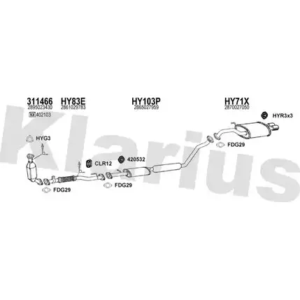 Система выпуска ОГ KLARIUS H6EOQ5O 1202976846 450070U YM USG6O изображение 0