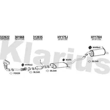 Система выпуска ОГ KLARIUS D1AWY6I 1202978124 WCGKI G 450155U изображение 0