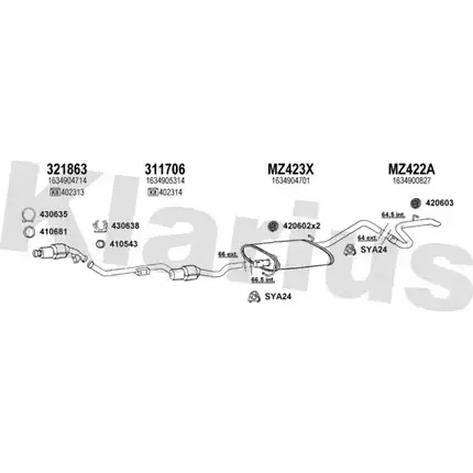Система выпуска ОГ KLARIUS 600443U P8AOO46 1202994756 G OPDL изображение 0