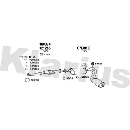 Система выпуска ОГ KLARIUS WMG 0W 8BCSO 1203006040 630416U изображение 0