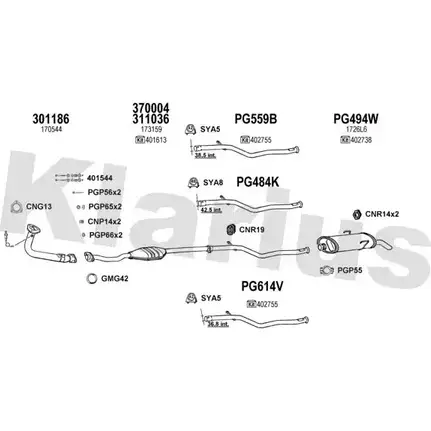 Система выпуска ОГ KLARIUS 1203006612 G86J AXZ 630440U J0K5XH изображение 0