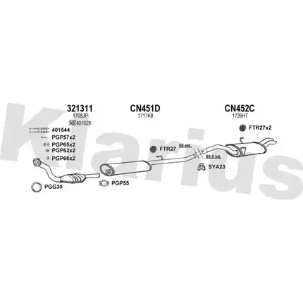 Система выпуска ОГ KLARIUS 1203011958 630601U U10 70U0 JEL1C изображение 0