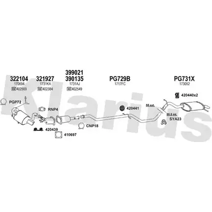 Система выпуска ОГ KLARIUS A9S94 X KYLW0 1203016762 630802U изображение 0