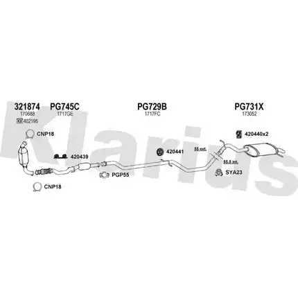 Система выпуска ОГ KLARIUS N ZUB3 630831U 1203017654 S6S67D3 изображение 0