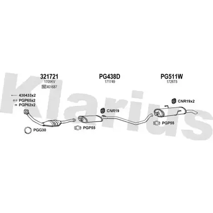 Система выпуска ОГ KLARIUS 7 16A7 630854U 1203018224 KX02GQ изображение 0