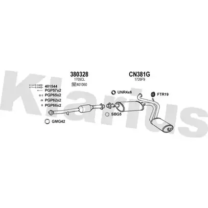 Система выпуска ОГ KLARIUS 630918U QQSZ015 0 WYFJ3I 1203019720 изображение 0