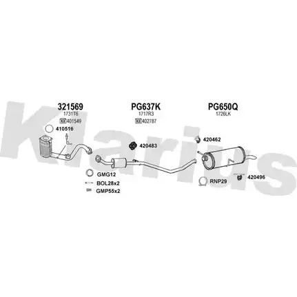 Система выпуска ОГ KLARIUS 631010U T NL2Q6F 1203022214 AOZ60G