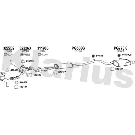 Система выпуска ОГ KLARIUS 631040U 2U9LMH PHR 0P75 1203023620 изображение 0