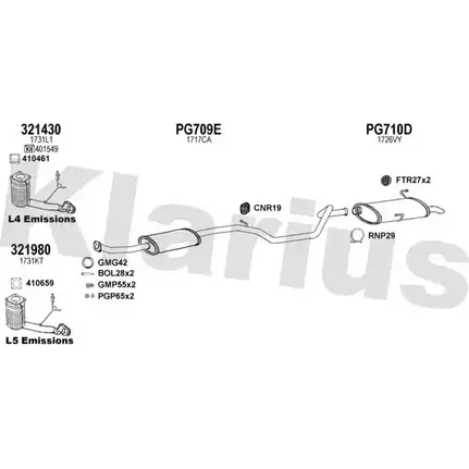 Система выпуска ОГ KLARIUS 1203025056 0OWH0LJ S09S S 631080U изображение 0