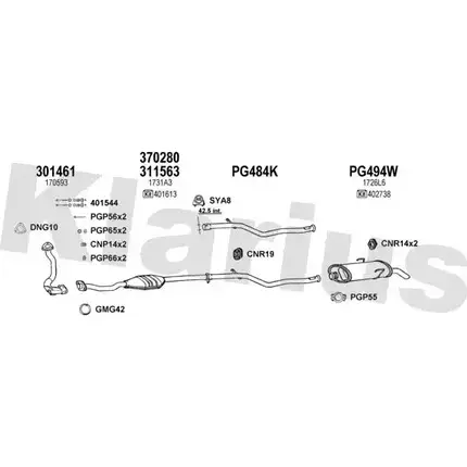 Система выпуска ОГ KLARIUS 631203U 1203027830 YF1MR Z0 VNPTY