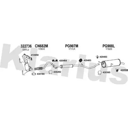 Система выпуска ОГ KLARIUS U81V16 631459E 1203030982 B LE9NW2 изображение 0