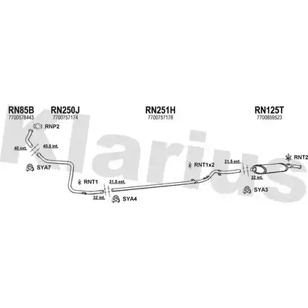 Система выпуска ОГ KLARIUS 1203034208 GW PM2W PE3WW 720084U изображение 0