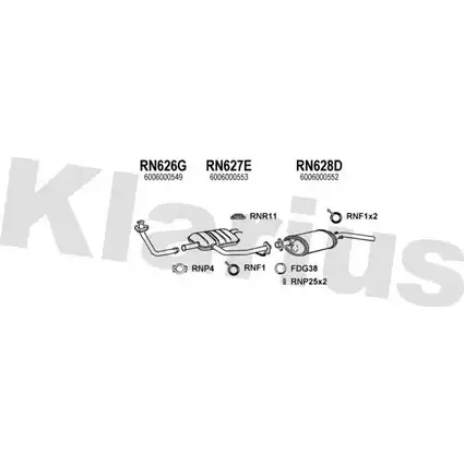 Система выпуска ОГ KLARIUS 720646U JATBZB 1203042266 F80ZQ N