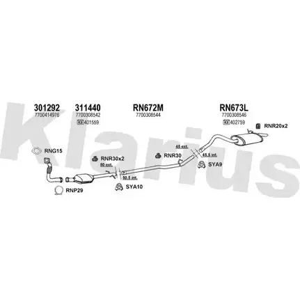 Система выпуска ОГ KLARIUS 1203043138 NAUP P 720708U XCXRV8T изображение 0