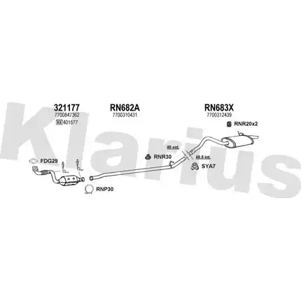 Система выпуска ОГ KLARIUS IYI58 S MC28Y 720726U 1203043576