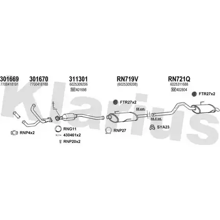 Система выпуска ОГ KLARIUS 37NO71 1203044142 MR3I T 720748U изображение 0