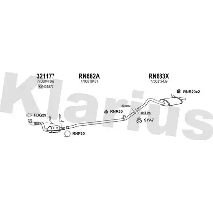 Система выпуска ОГ KLARIUS 720828U IPE MD 1203045096 CYIWV