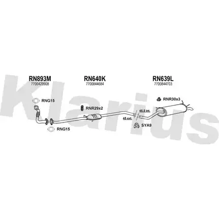 Система выпуска ОГ KLARIUS XQHT8V I 1203046214 720886U C5HYRJ изображение 0