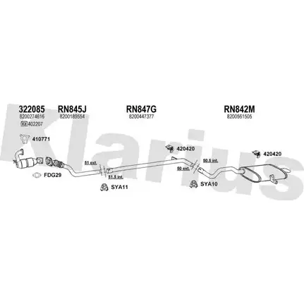 Система выпуска ОГ KLARIUS ND85783 720912U 1203047046 B 44OL изображение 0