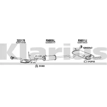 Система выпуска ОГ KLARIUS HPFDSP0 1203049444 721004U M34 B7A изображение 0