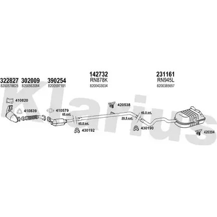 Система выпуска ОГ KLARIUS 9 92V20 1203051602 721138E VNR5HAA изображение 0