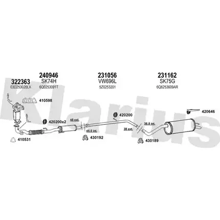 Система выпуска ОГ KLARIUS 1203059880 780151E V841ASC UI207 B изображение 0