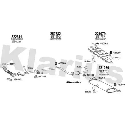 Система выпуска ОГ KLARIUS 1203070314 15 EFS8L H1EK77 790429E изображение 0