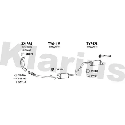 Система выпуска ОГ KLARIUS Z 9YE2E 900413U 1203079256 F5EIV изображение 0