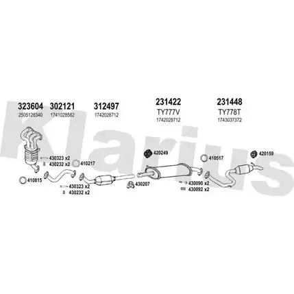 Система выпуска ОГ KLARIUS J7P8 39L 900574E U5F1H 1203082806 изображение 0