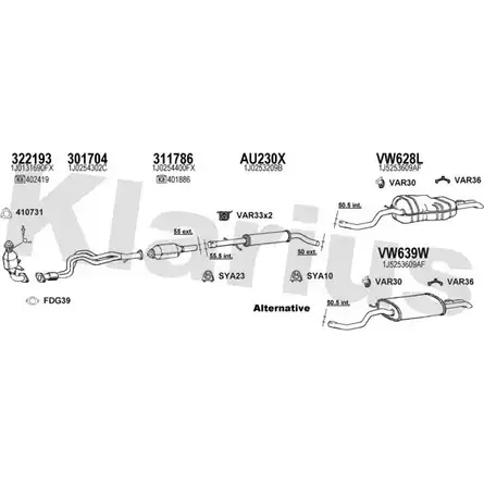 Система выпуска ОГ KLARIUS 1MDA5 MX 1203103684 931226U I1EJZ изображение 0