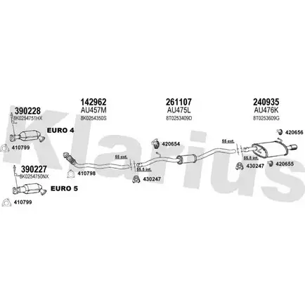 Система выпуска ОГ KLARIUS 39FV3S 1203120880 940793E NPV N57F изображение 0