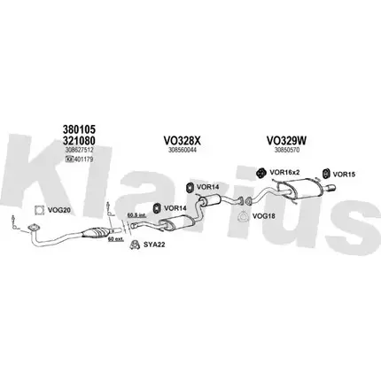 Система выпуска ОГ KLARIUS 960269U 1203125914 UMH 3Q ZPK5E изображение 0