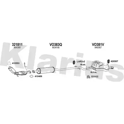 Система выпуска ОГ KLARIUS 1XR0G4 1203127372 X EJC4X 960333U изображение 0