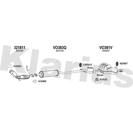 Система выпуска ОГ KLARIUS 1203128340 V8K7OU XH P2PBY 960370U изображение 0