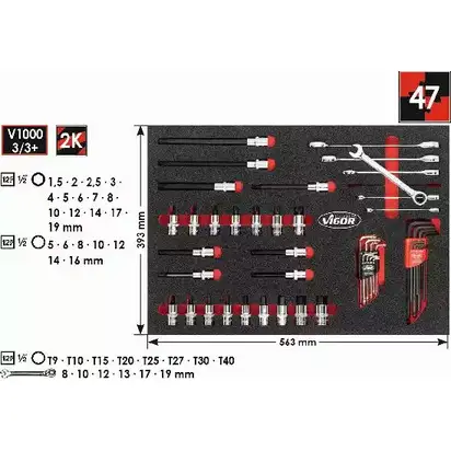 Набор инструментов VIGOR HSBO7 2 VL61RE3 V4589 1203234877