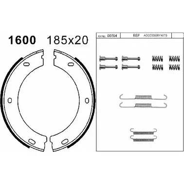 Тормозные колодки ручника, комплект BSF MN8RHF 01600K 1203446860 9Z RTI изображение 0