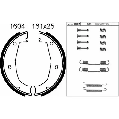 Тормозные колодки ручника, комплект BSF PMO12 P 80MQW 01604K 1203446864 изображение 0