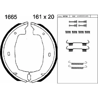 Тормозные колодки ручника, комплект BSF HTRUU 8C Z9S4A 01665K 1203446876 изображение 0