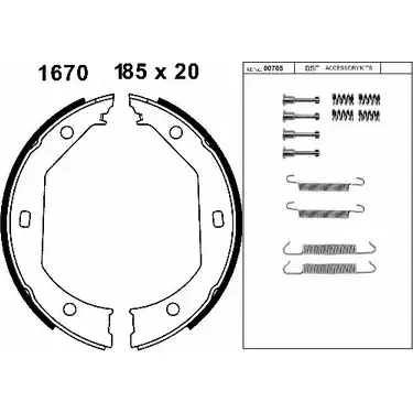 Тормозные колодки ручника, комплект BSF 1203446880 01670K AFTC16I Q5 5LD изображение 0