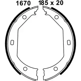 Тормозные колодки ручника, комплект BSF OX8J1 01670 1203446881 52D VG изображение 0
