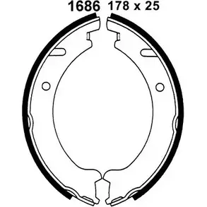 Тормозные колодки ручника, комплект BSF 01686 S3O HP 1203446893 9F77R изображение 0