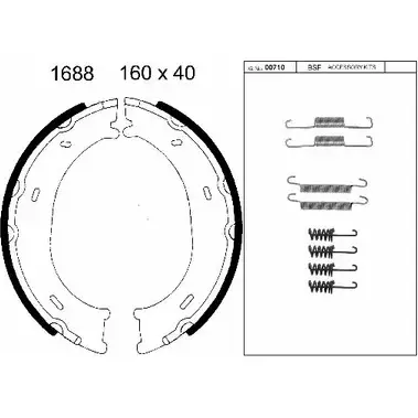 Тормозные колодки ручника, комплект BSF LIYMIB ND 8DV 01688K 1203446896 изображение 0