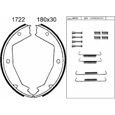 Тормозные колодки ручника, комплект BSF 1203446904 KFWHF4 01722K OW00 4 изображение 0