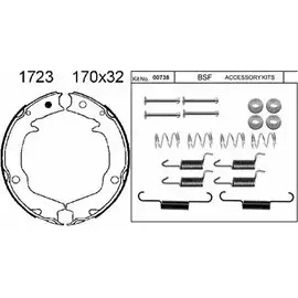 Тормозные колодки ручника, комплект BSF 01723K 1203446908 8 RE90 JUF4A7X изображение 0