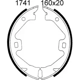 Тормозные колодки ручника, комплект BSF 1203446929 01741 JD0I0B 69 UWH изображение 0